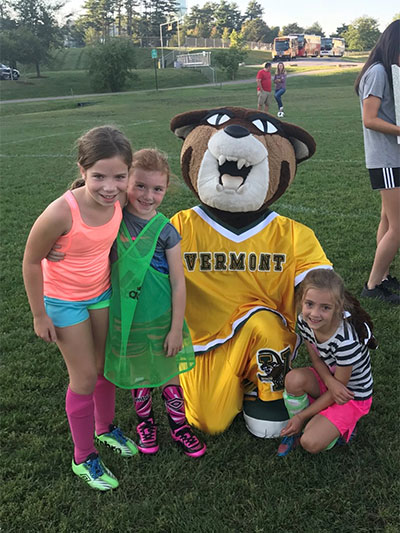 Campers with mascot